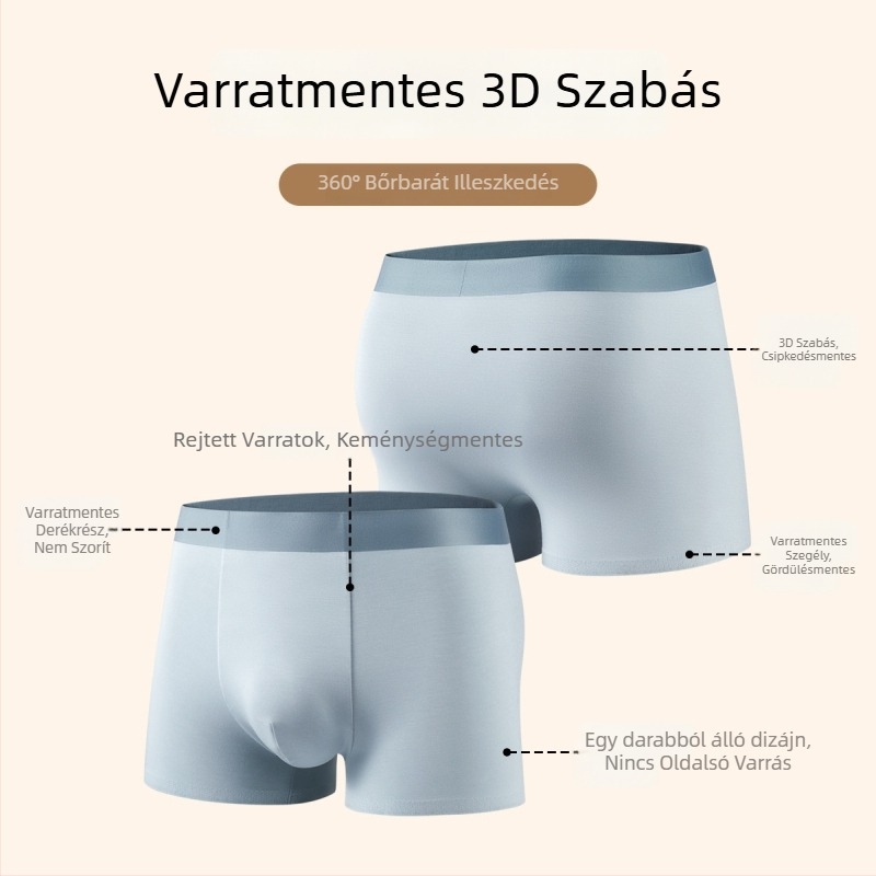 Prémium férfi boxeralsó Lenzing Modalból, 80 szálas, középmagas derék, lélegző, nagy méret