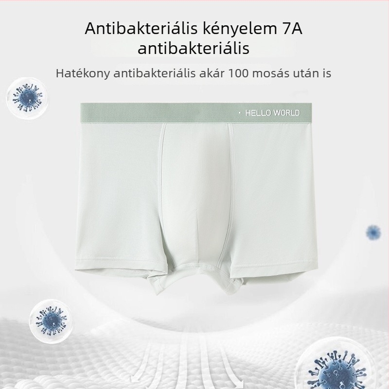 Férfi modal boxer rövidnadrág, nyári légáteresztő, 7A antibakteriális, U-formájú fazon, középmagasságú derék, bőrbarát kényelem