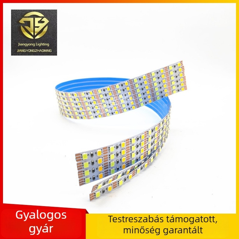 Két színű LED-szalag smink tükörhöz, 120 LED, 5 mm széles, 2835 SMD, RGB színváltás, folyamatos fényerő-szabályozás