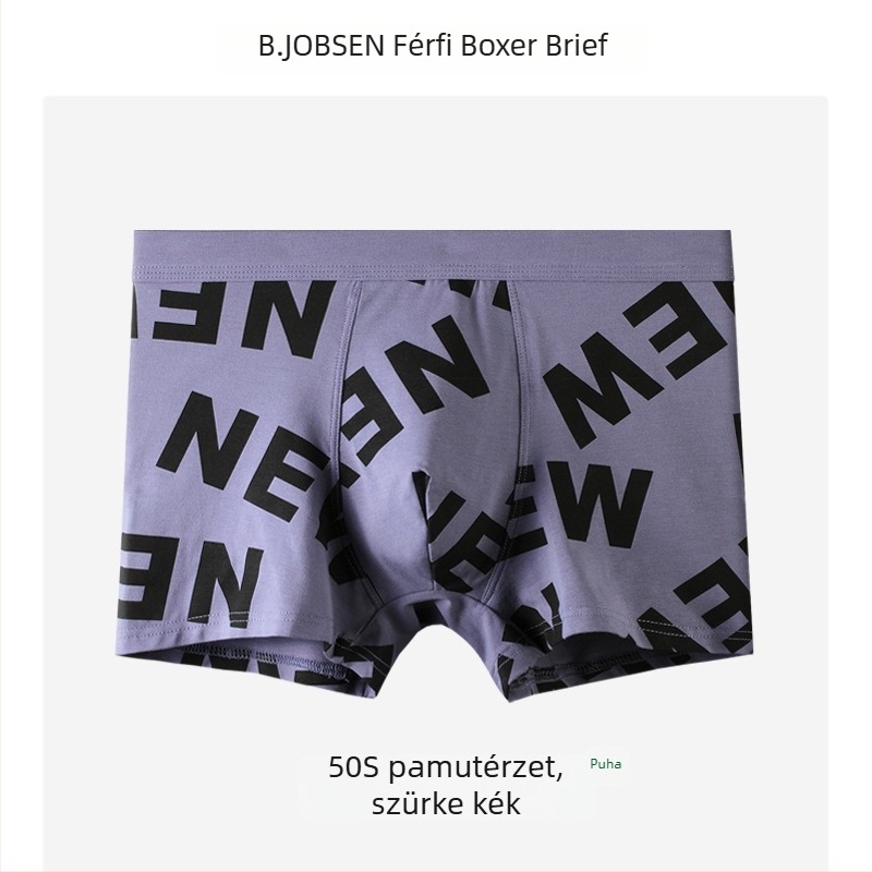 Férfi modal-pamut boxeralsó, varrat nélküli, gyorsan száradó, divatos mintás