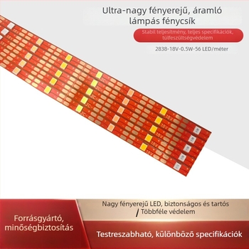 LED színes forgó lámpás fénycsík karácsonyi használatra, 18V, villogó fények