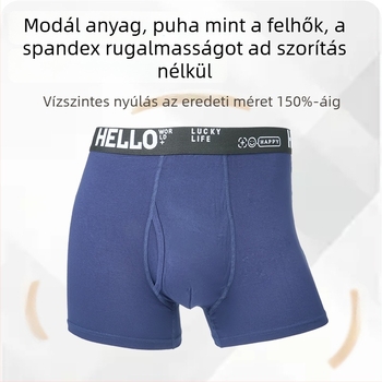 Férfi modal boxeralsó, középmagas derekú, lélegző és kényelmes, oldalsó nyílással a gát tájékán