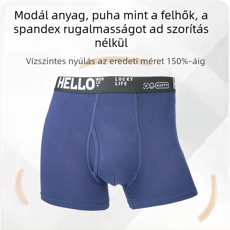 Férfi modal boxeralsó, középmagas derekú, lélegző és kényelmes, oldalsó nyílással a gát tájékán