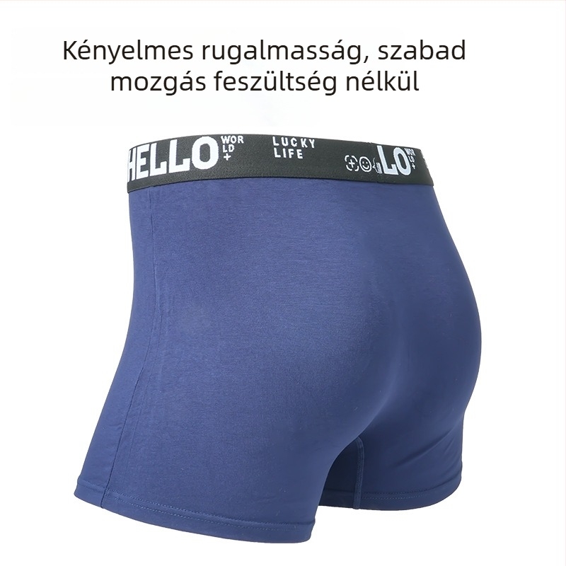 Férfi modal boxeralsó, középmagas derekú, lélegző és kényelmes, oldalsó nyílással a gát tájékán