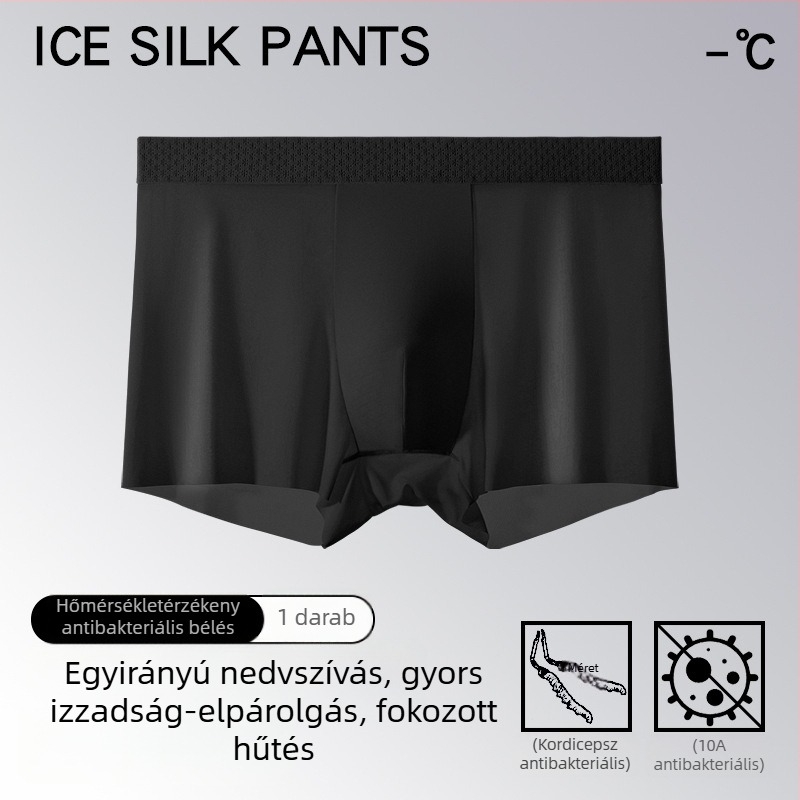 Ice Silk férfi boxerek, 10A antibakteriális Cordyceps, termoreguláló, ultra vékony nyári viselet