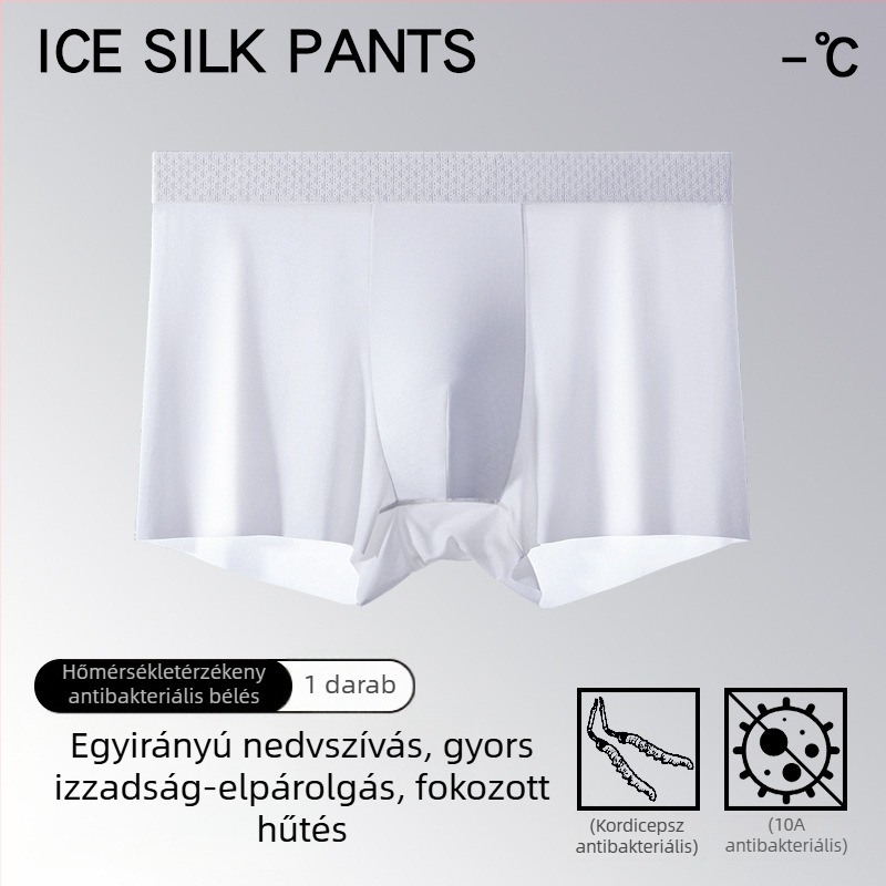 Ice Silk férfi boxerek, 10A antibakteriális Cordyceps, termoreguláló, ultra vékony nyári viselet