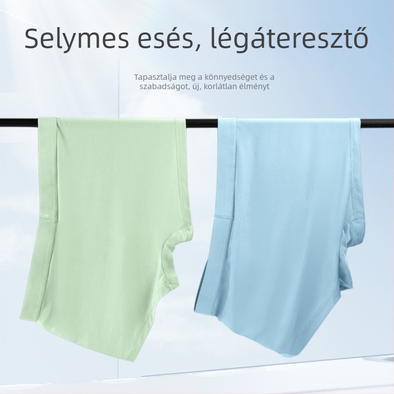 Férfi boxeralsók jégselyem anyagból, lélegzőek, antibakteriálisak, középmagas derekú, egyszínű