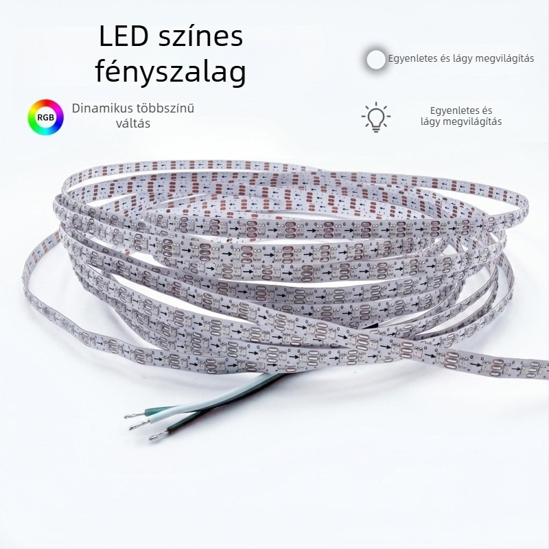 5 mm-es fantázia LED-szalag, modell 0807, programozható lineáris puha fénycsík távirányítóval