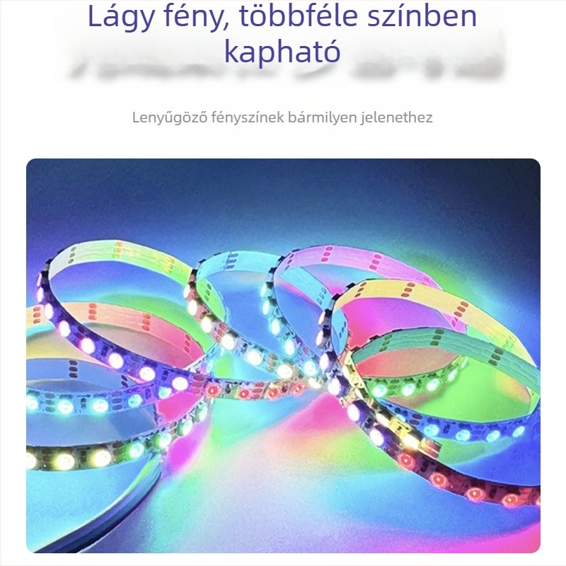 5 mm-es fantázia LED-szalag, modell 0807, programozható lineáris puha fénycsík távirányítóval