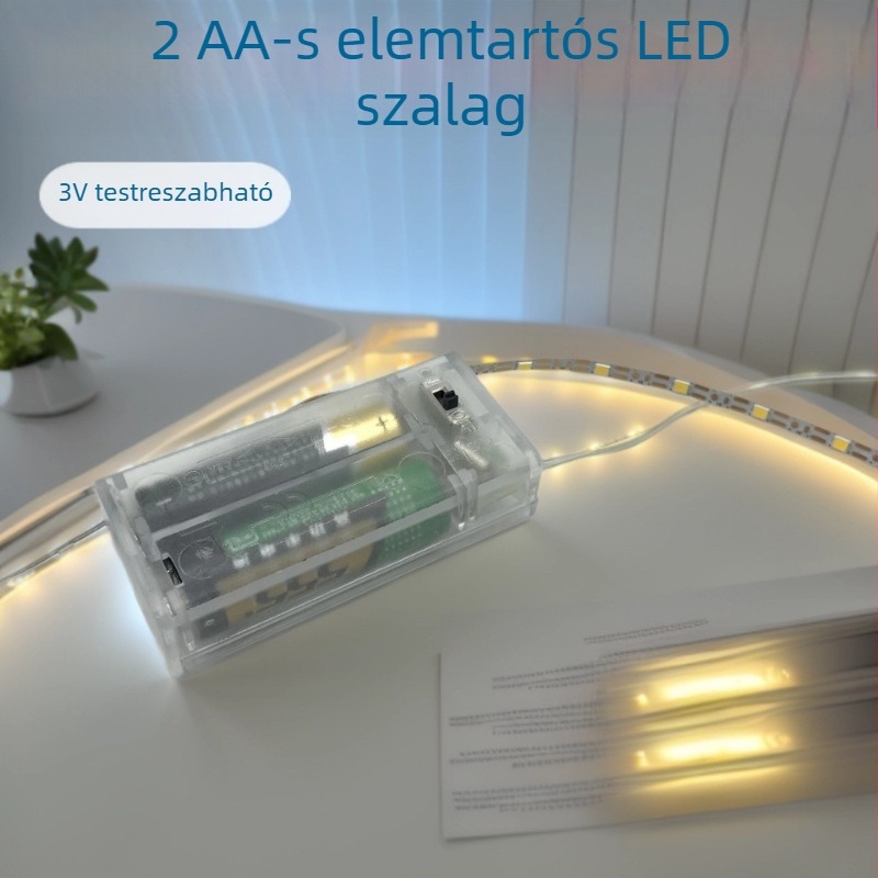 3V2-elemű akkumulátoros LED világító szalag játék fotókerethez, ajándékdobozhoz és fényfestéshez
