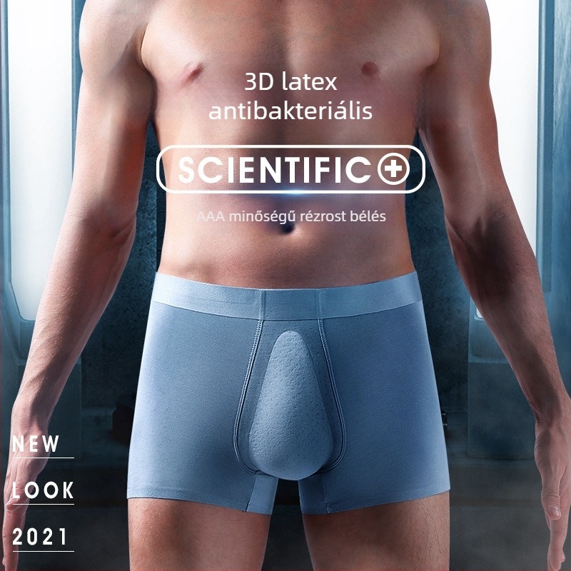 3D latex 60s modal férfi boxer-alsó, lélegző, antibakteriális rézionnal, varrás nélküli