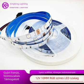 12V-os RGB LED-szalag, rugalmas, dimmelhető, 30/60 LED-del, teljes színű hangulatvilágítás, távirányítóval