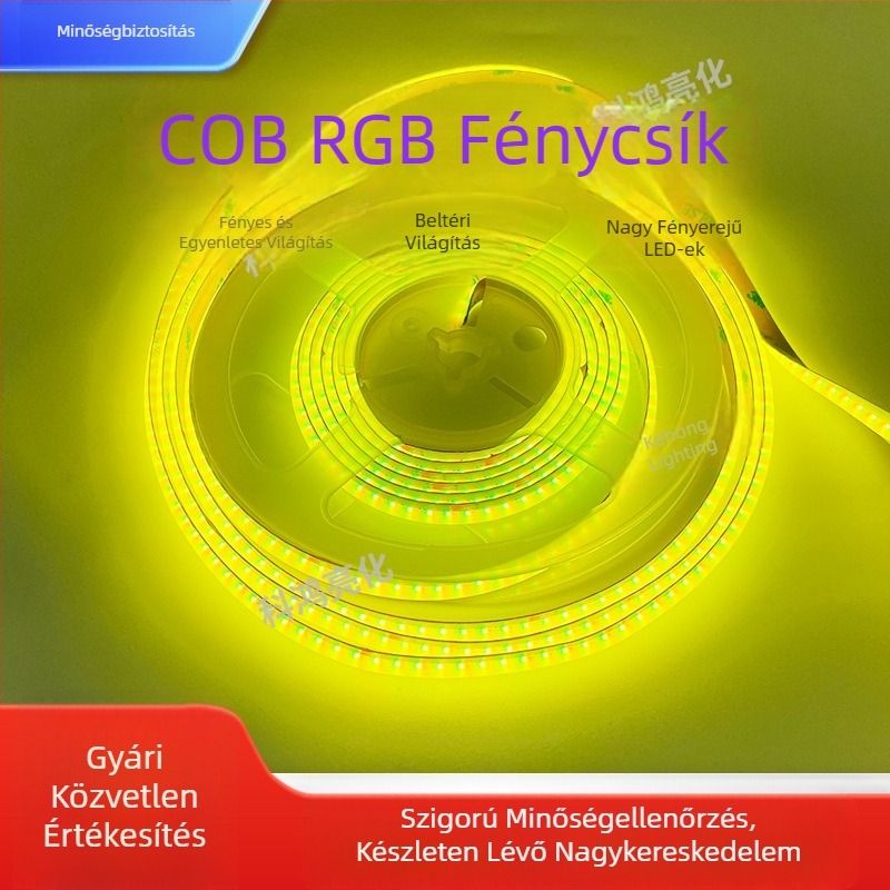 12V COB LED szalag, rugalmas, RGB világítás szekrényekhez
