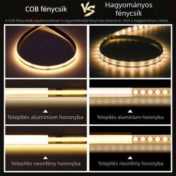 Szuper keskeny COB LED-szalag vitrintálhoz, 5 cm széles, ékszervilágítás otthoni díszítéséhez
