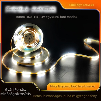 Cob LED szalag 24V, 360 LED, CRI 90, 11W/m, dimmable, távirányítás/okos vezérlés, beltéri mennyezeti lineáris világítás, 5 m-es tekercs