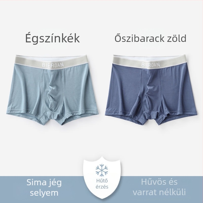 Modal férfi boxeralsó középmagas derekú, Morandi színek, puha textúra, mintás
