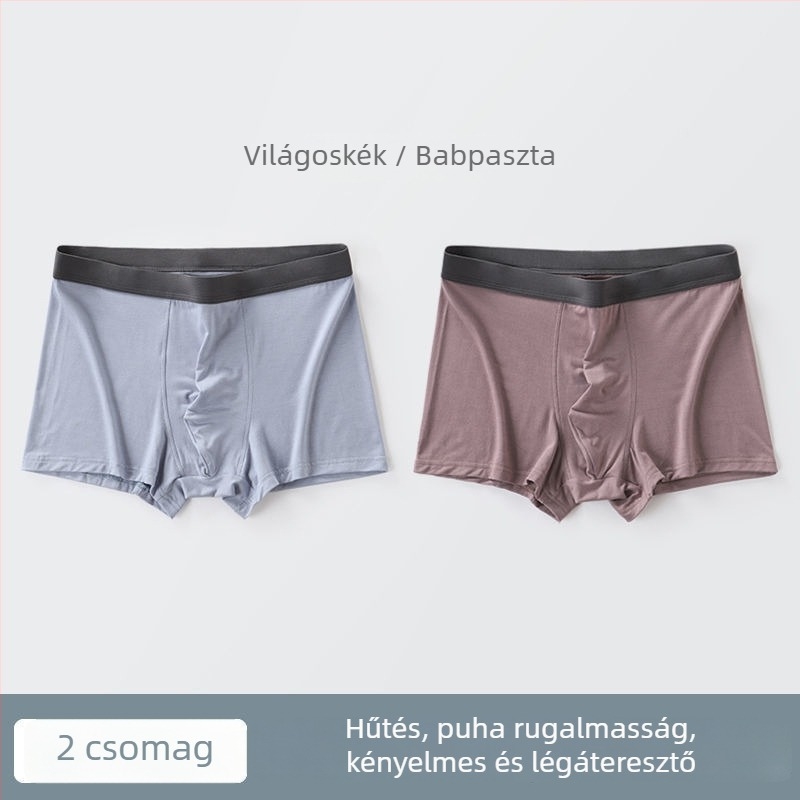 Modal férfi boxeralsó középmagas derekú, Morandi színek, puha textúra, mintás