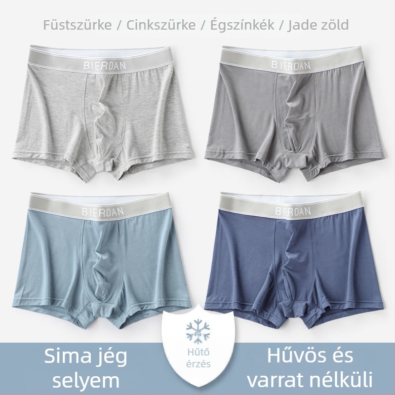 Modal férfi boxeralsó középmagas derekú, Morandi színek, puha textúra, mintás