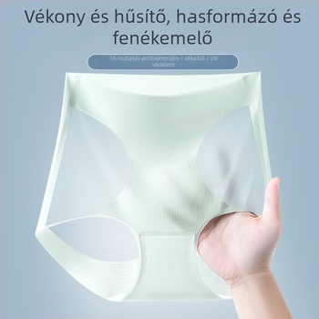 7A antibakteriális női fehérnemű, pamut betéttel a szeméremrésznél, bőrbarát érzés, könnyű, lélegző Ice Silk anyag, magas derék