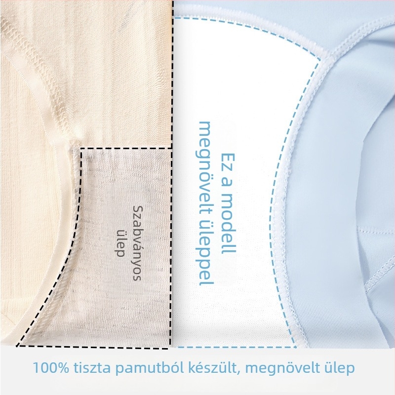 Női középmagas derekú bugyi, haskontrollal és far-emeléssel, lélegző, pamut alátét, plusz méret