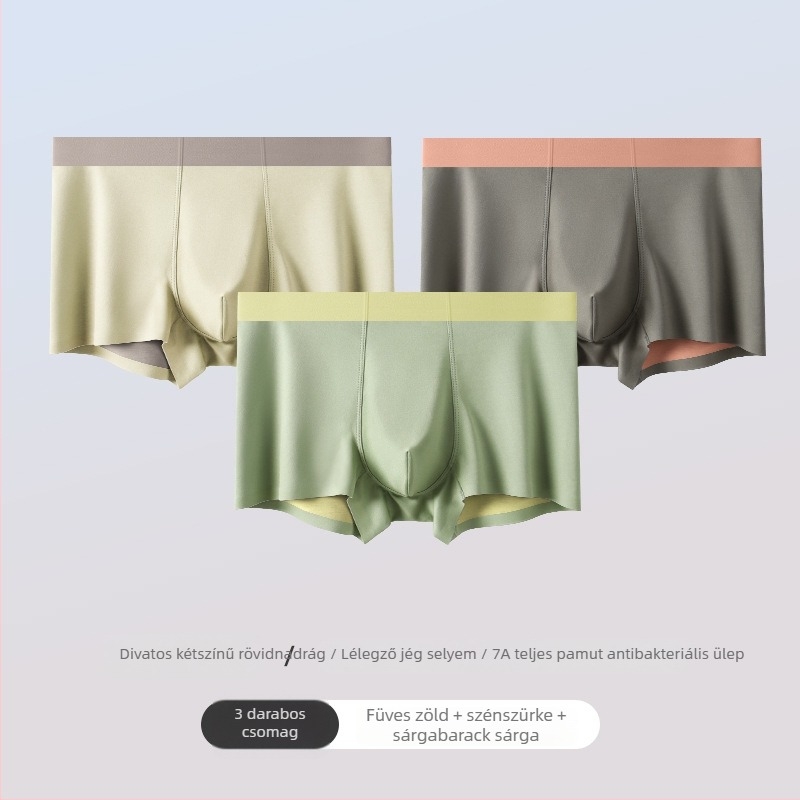 Férfi Ice Silk seamless boxeralsó, lélegző és antibakteriális