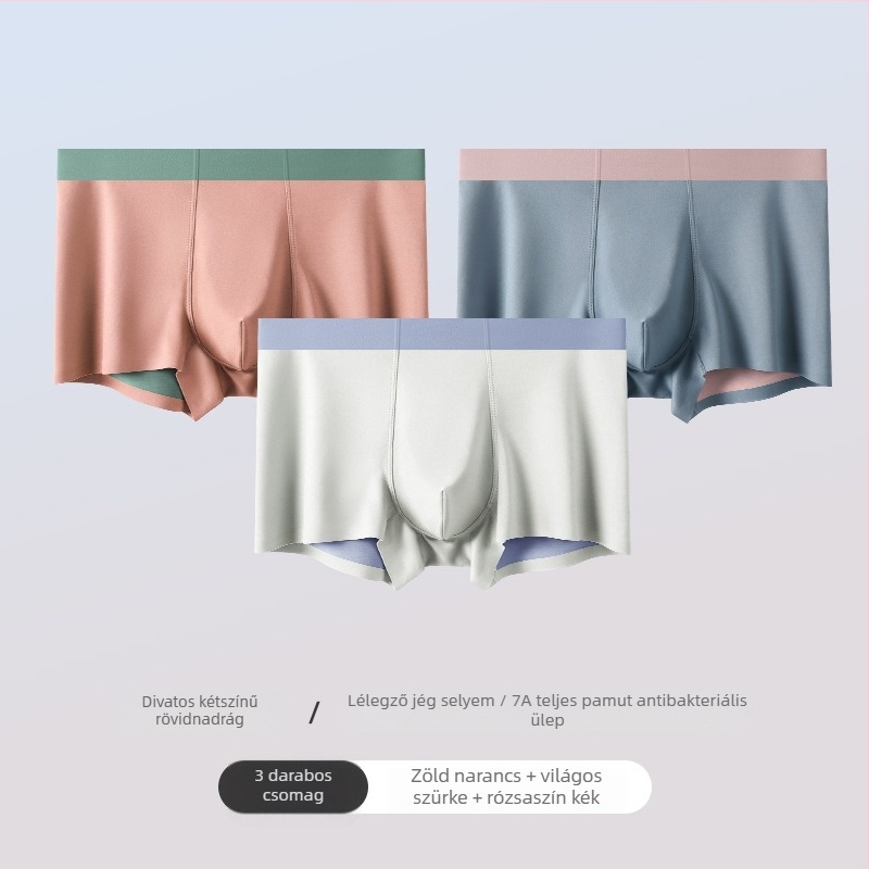 Férfi Ice Silk seamless boxeralsó, lélegző és antibakteriális