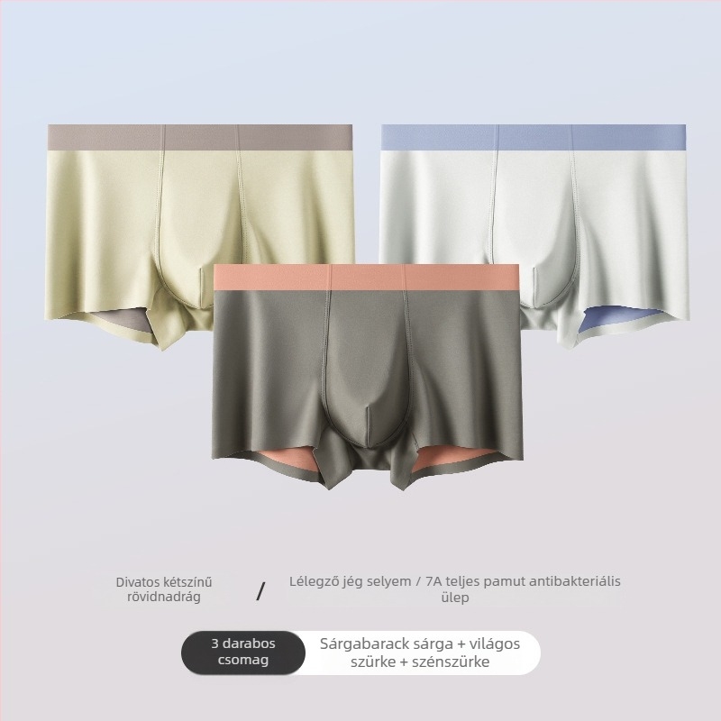 Férfi Ice Silk seamless boxeralsó, lélegző és antibakteriális