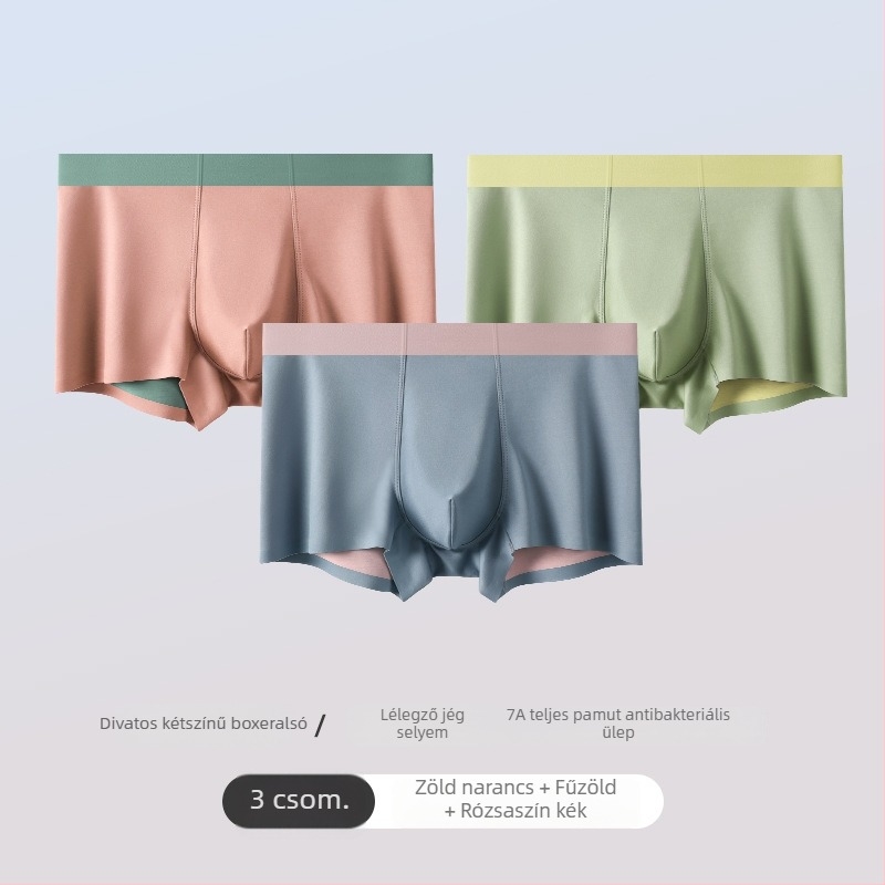 Férfi Ice Silk seamless boxeralsó, lélegző és antibakteriális