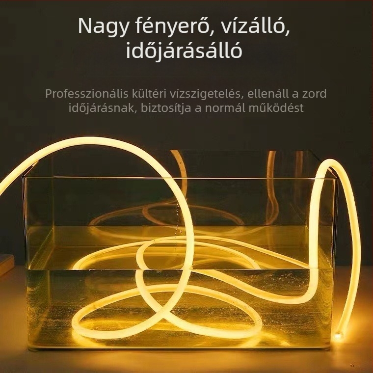 Személyre szabott 110V LED rugalmas kör alakú fénycsík külső reklámhoz, 360° világítás, neonhatás, 12V/24V