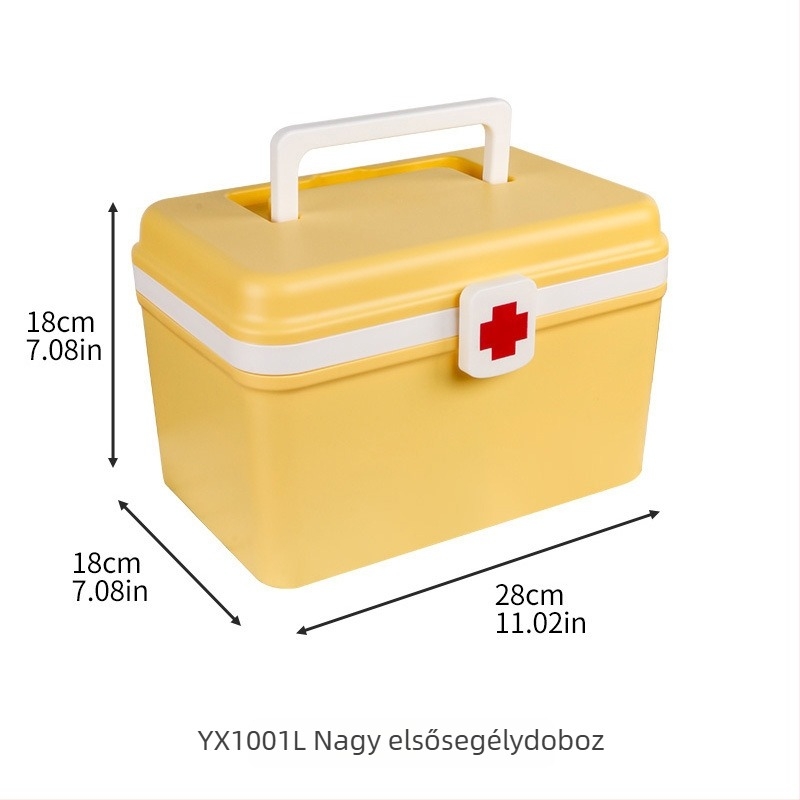 Gyógyszeres doboz, otthoni elsősegély doboz, nagy kapacitású, testreszabható logó