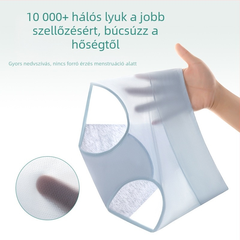 Ice Silk menstruációs női alsónemű, szivárgás elleni védelem a menstruáció alatt, magas derekú, légáteresztő és kényelmes