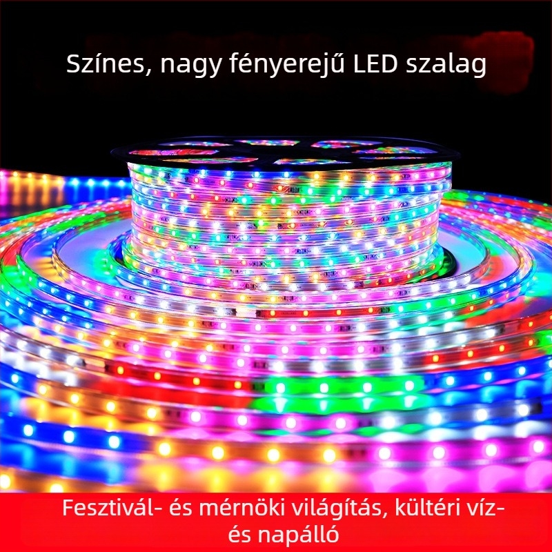 Kültéri vízálló LED marquee fénycsík, RGB hat színű folyó fény, magas fényerő, 144 LED