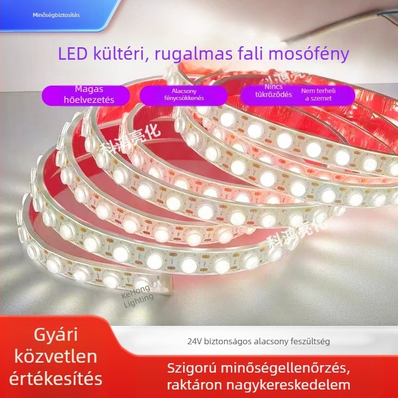 24V LED falmosó szalag diffúzor lencsével, hajlítható, kültéri vízálló világítás
