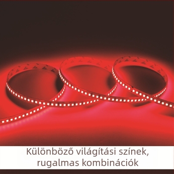 LED rugalmas fénycsík, 12V-24V, 120 LED, 8 mm szélesség, lineáris beltéri világítás, 2835-ös chip, dimmelhető