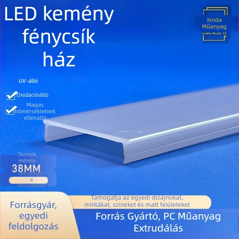 Tejfehér PC LED lineáris lámpabura dekoratív világításhoz, diffúziós hatással, magas átláthatósággal, testreszabható