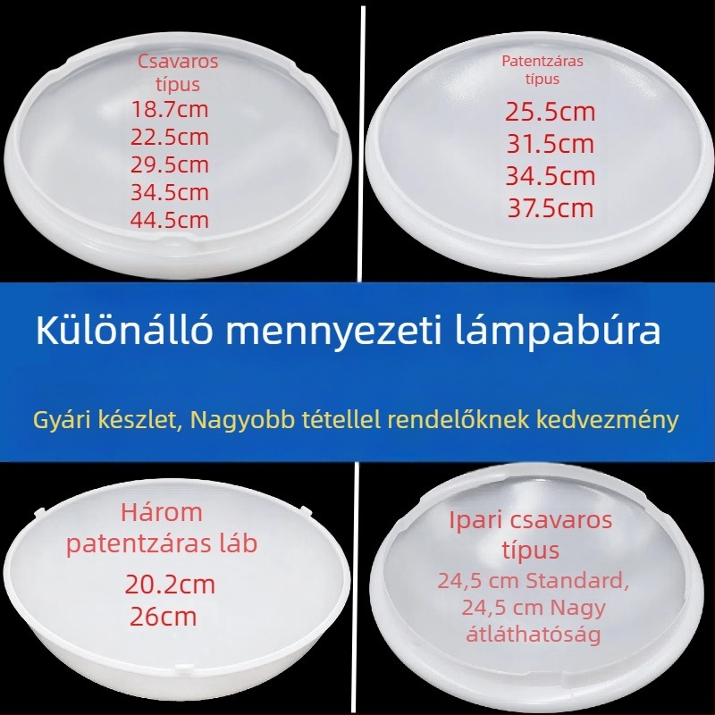 Kerek mennyezeti lámpaernyő burkolat kapcsos csattal és forgó éllel, anti-reflex fény – cseredarab hálószobához és folyosóhoz