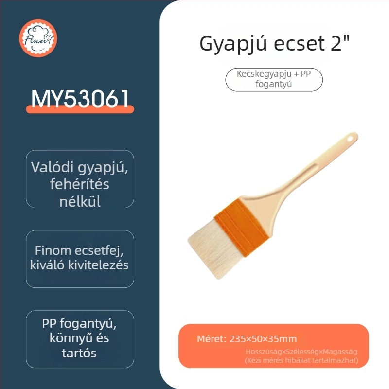Élelmiszer-minőségű szilikon ecset barbecue-hoz és sütéshez; mázoló ecset kenyérhez, tojássárgájához és Mooncake-hez.