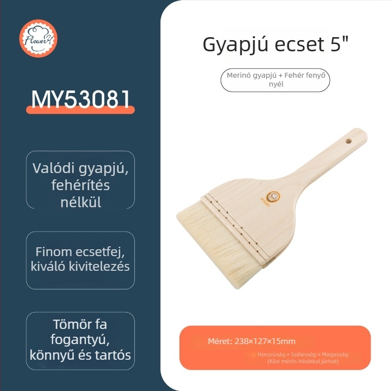 Élelmiszer-minőségű szilikon ecset barbecue-hoz és sütéshez; mázoló ecset kenyérhez, tojássárgájához és Mooncake-hez.