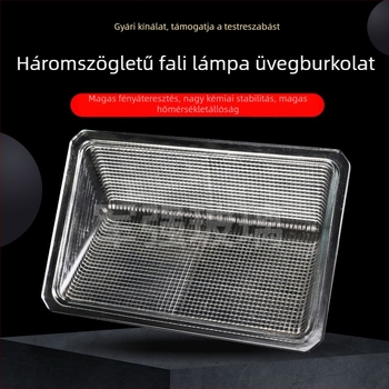 Háromszög alakú falikar áttetsző üvegbúrás lámpa, testre szabható