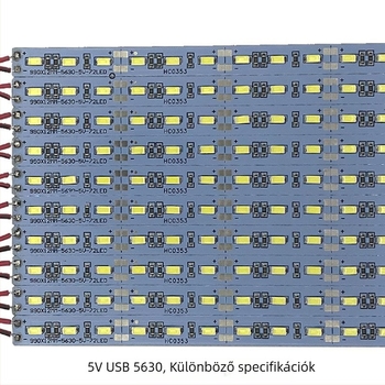 5V-os LED 5630 szalag, 72 LED-del, USB-ellátású asztali és éjjeli lámpa, dimmelhető távirányítóval