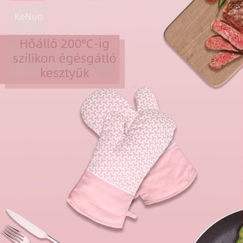 Szilikon mikrosütő kesztyű – vastagított, hőálló, szigetelő, geometriai hexagon mintázatú, tartós