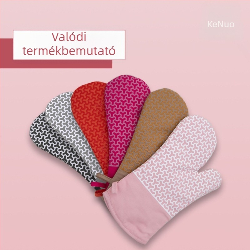 Szilikon mikrosütő kesztyű – vastagított, hőálló, szigetelő, geometriai hexagon mintázatú, tartós