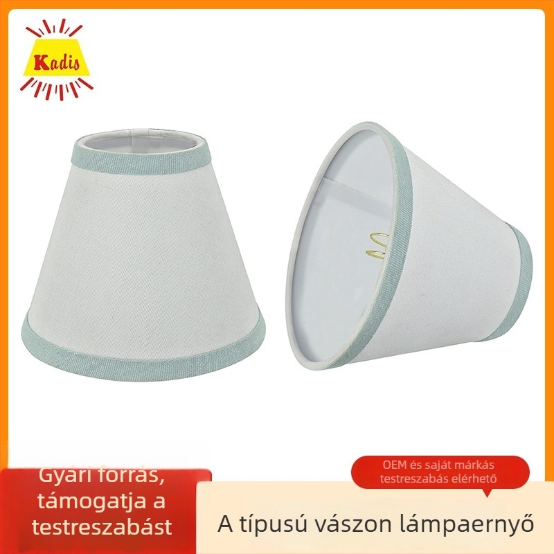 Kör alakú lenvászon lámpabúra E27/E14-hez, falikar és állólámpa számára, DIY csere
