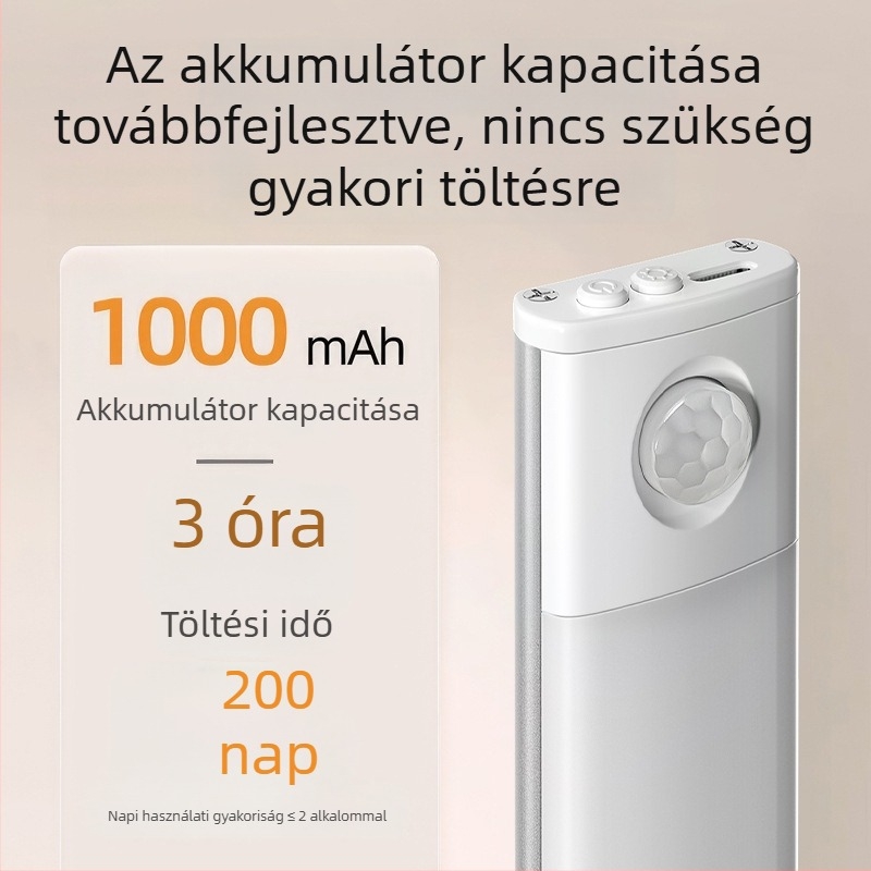 Ultra vékony LED szekrényvilágítás mozgásérzékelővel, mágneses öntapadós gardróbszalag, újratölthető borospince világítás