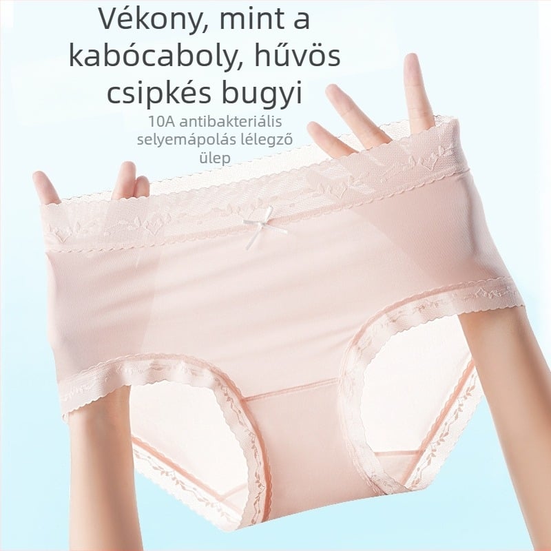 Női alsónemű ice silkból, középső derekú, lélegző és antibakteriális, háromszög fazonú, egyszínű