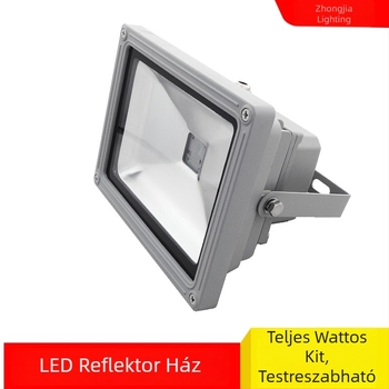 LED hátizsákos reflektorház, 30–50W, öntött alumínium, kültéri vízálló napelemes ház