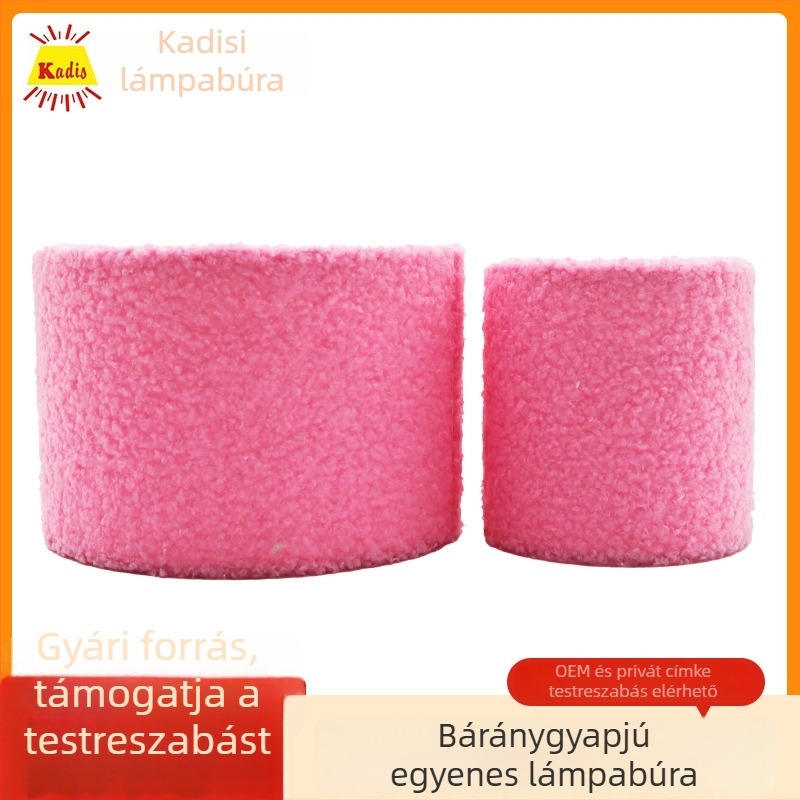 Bárány gyapjú lámpabúra, koreai stílusú és InS stílusú, E27-es lámpához textil burkolat