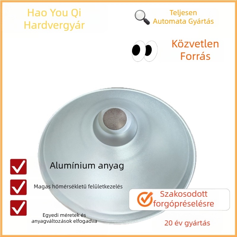 Testreszabható spun-formázott lámpabura és ház ipari és bányászati világításhoz, réz-, alumínium-, vas- és rozsdamentes acélból, E27-es foglalattal.