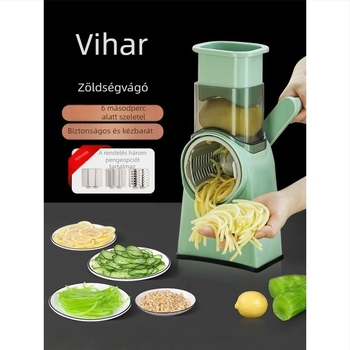 Többcélú zöldségvágó kés szeletelő, reszelő és hús szeletelő funkciókkal; ideális burgonyához és citromhoz