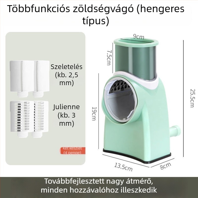 Többcélú zöldségvágó kés szeletelő, reszelő és hús szeletelő funkciókkal; ideális burgonyához és citromhoz